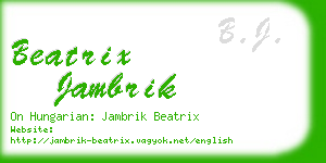 beatrix jambrik business card